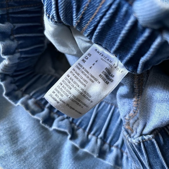 American Eagle Women's Size 6 Regular Blue Paperbag Jeans - Picture 2 of 5